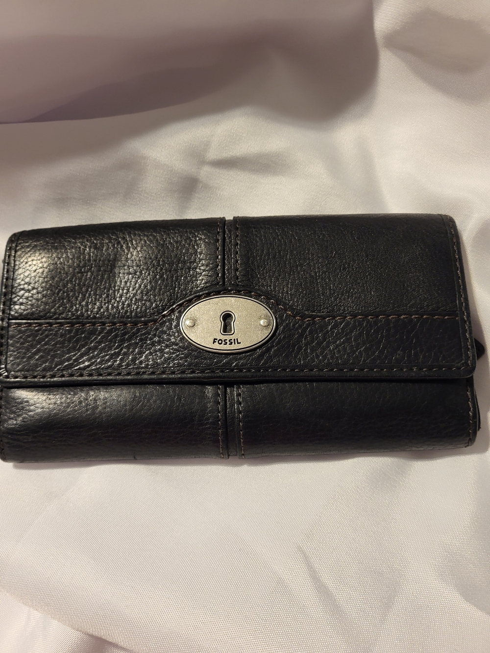 Fossil Black Leather Trifold Wallet
